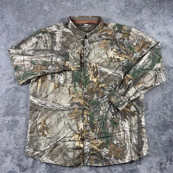 Field & Stream REALTree Camo Shirt Mens 2XL Roll Tab Vented Button Down Pockets - Picture 2 of 13